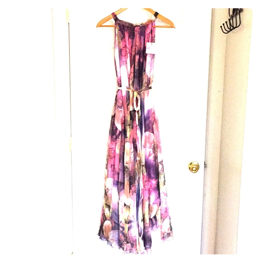Chicwish purple floral print maxi dress